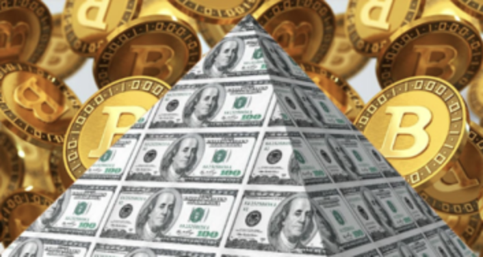 Ponzi scheme pyramid illustration